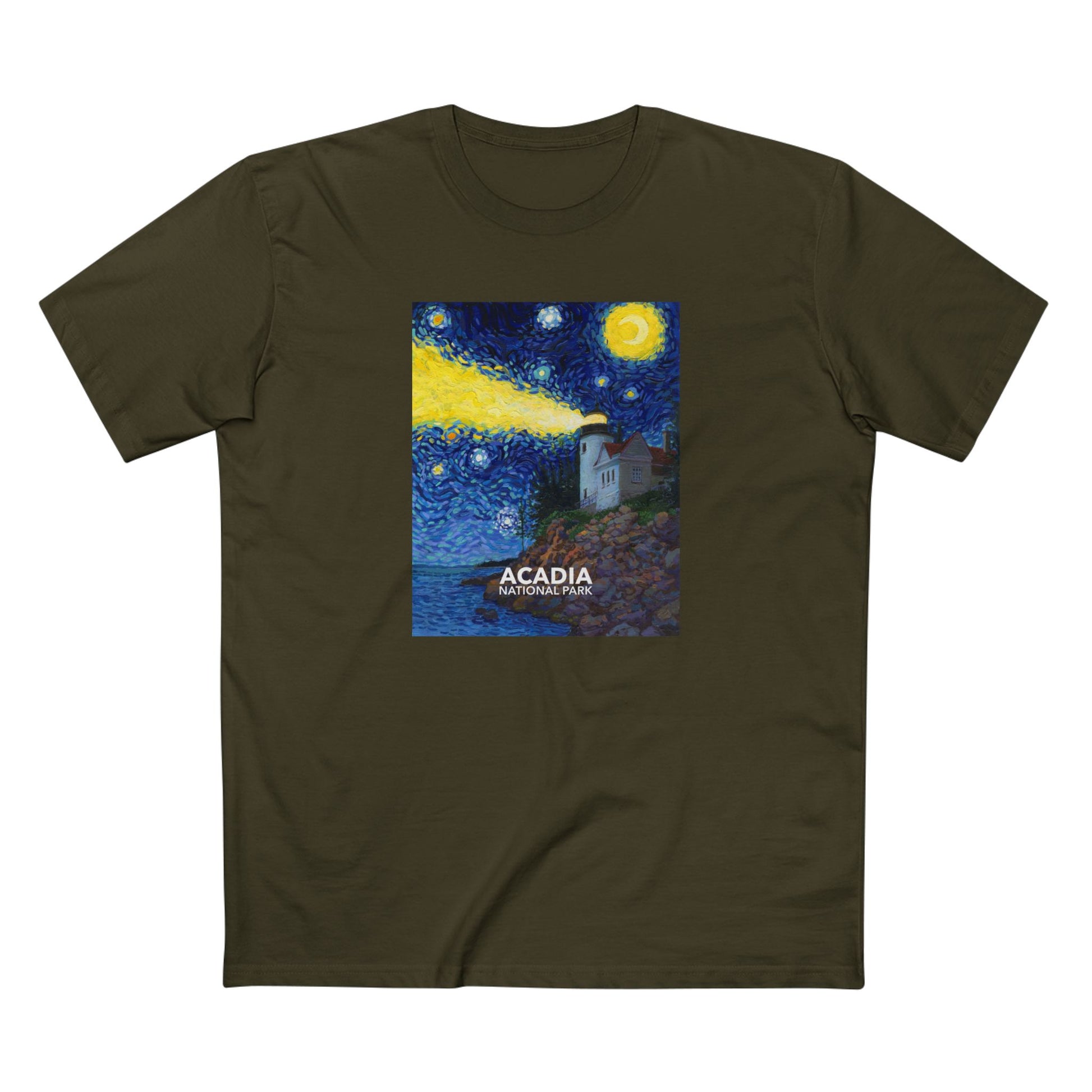 Acadia National Park T-Shirt - Starry Night in Army