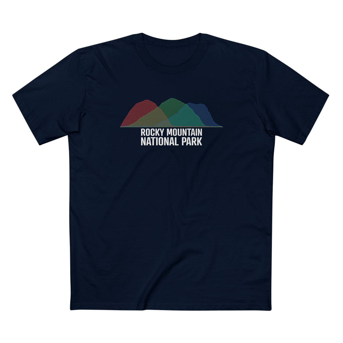 Rocky Mountain National Park T-Shirt - Histogram Design in Navy