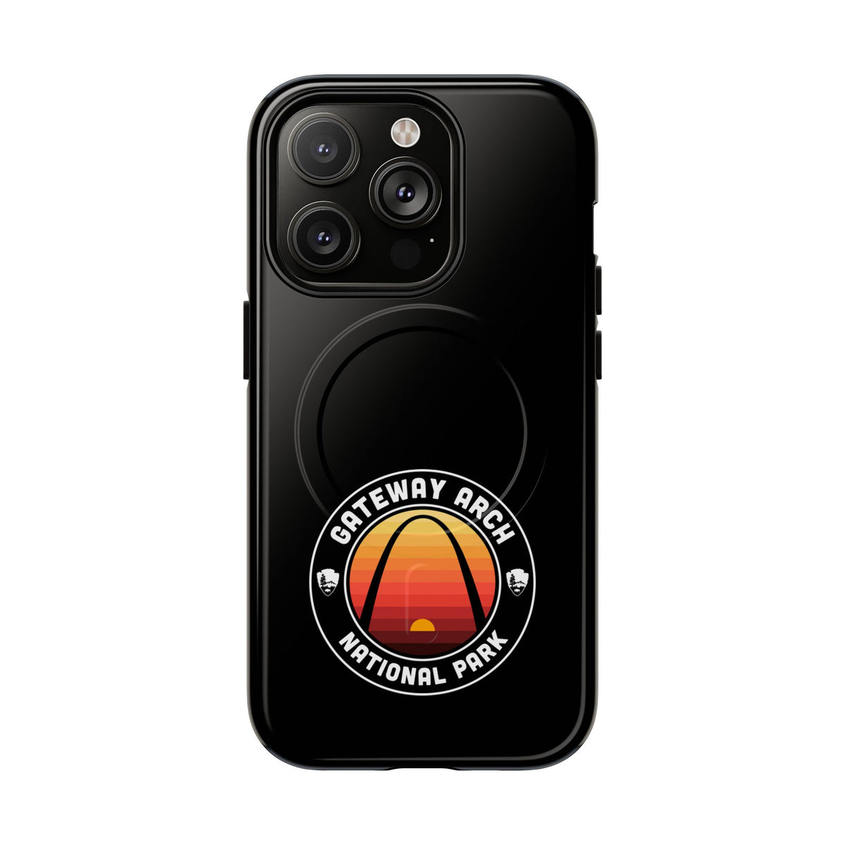 Gateway Arch National Park iPhone Case with MagSafe - Round Emblem Design