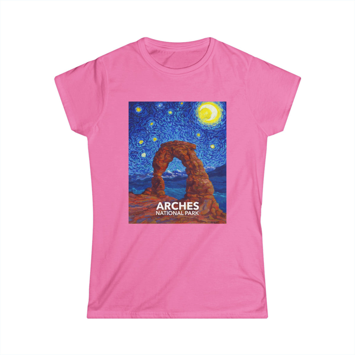 Arches National Park T-Shirt - Women's Starry Night — Van Gogh ‘Starry Night’-style design — gallery image 6