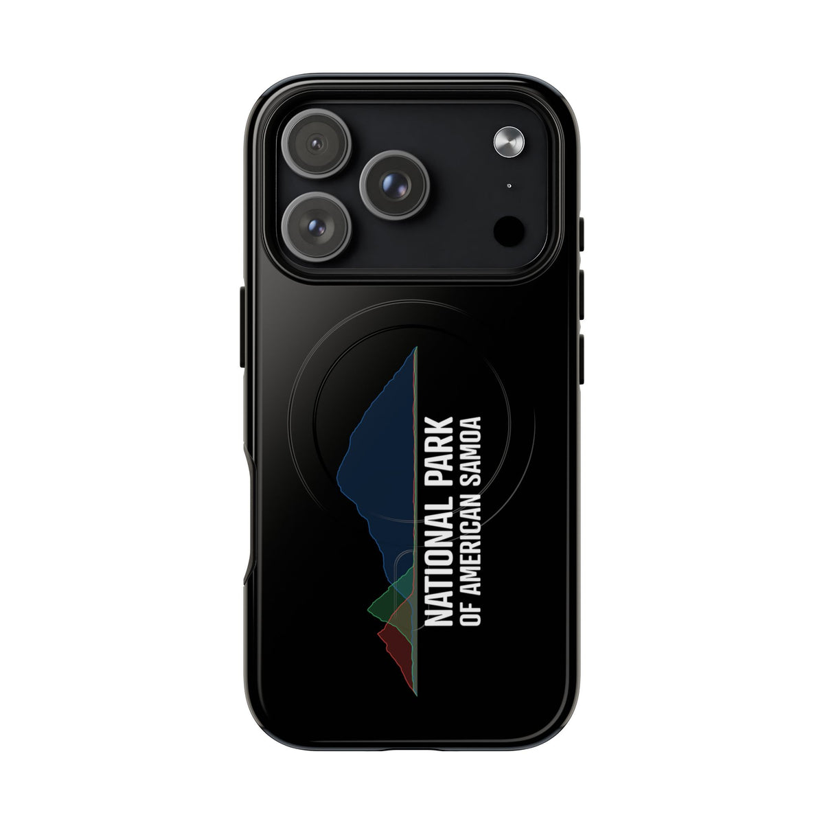 National Park of American Samoa iPhone case with MagSafe featuring histogram artwork.