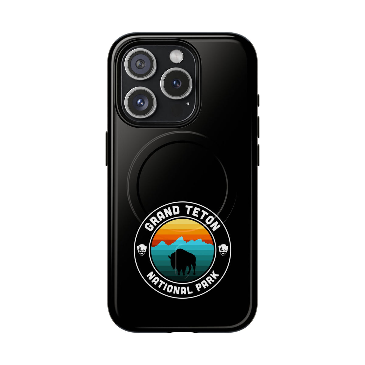 Grand Teton National Park iPhone Case with MagSafe - Round Emblem Design