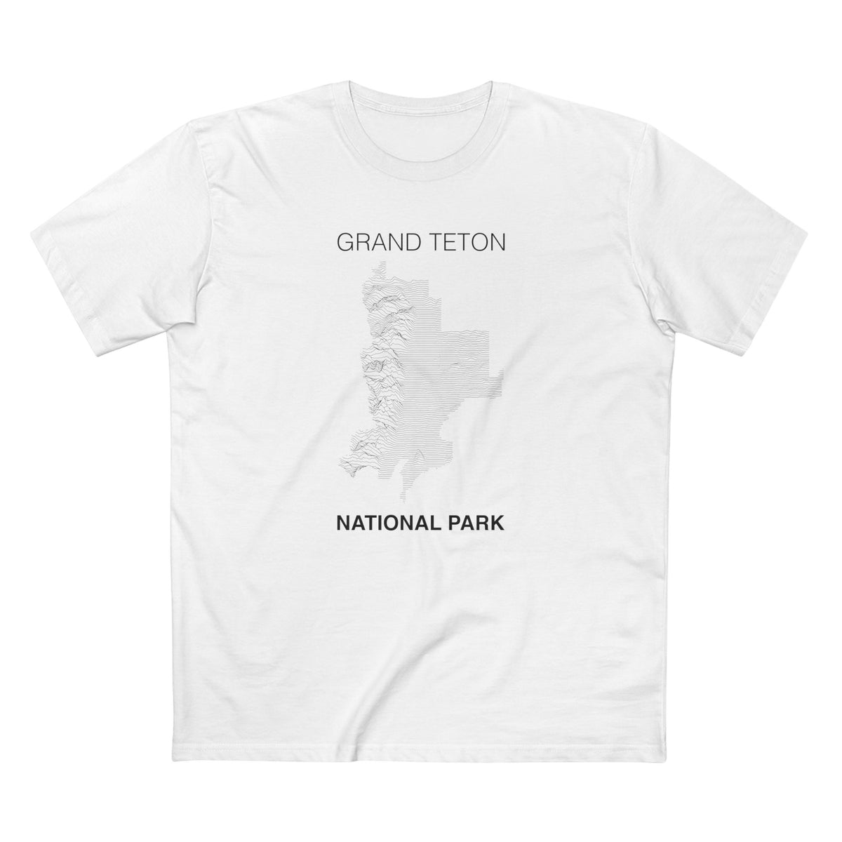 Grand Teton National Park T-Shirt Lines in White