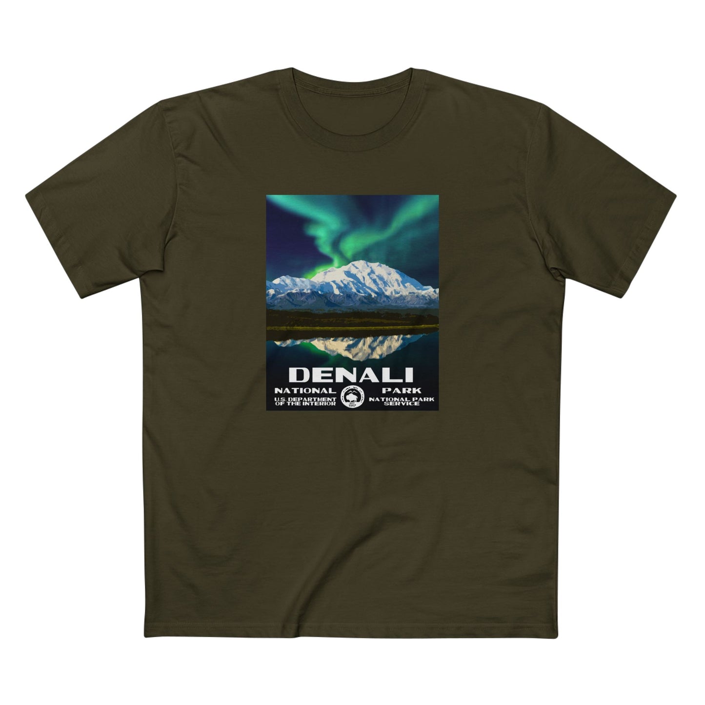 Denali National Park T-Shirt - WPA Design in Army