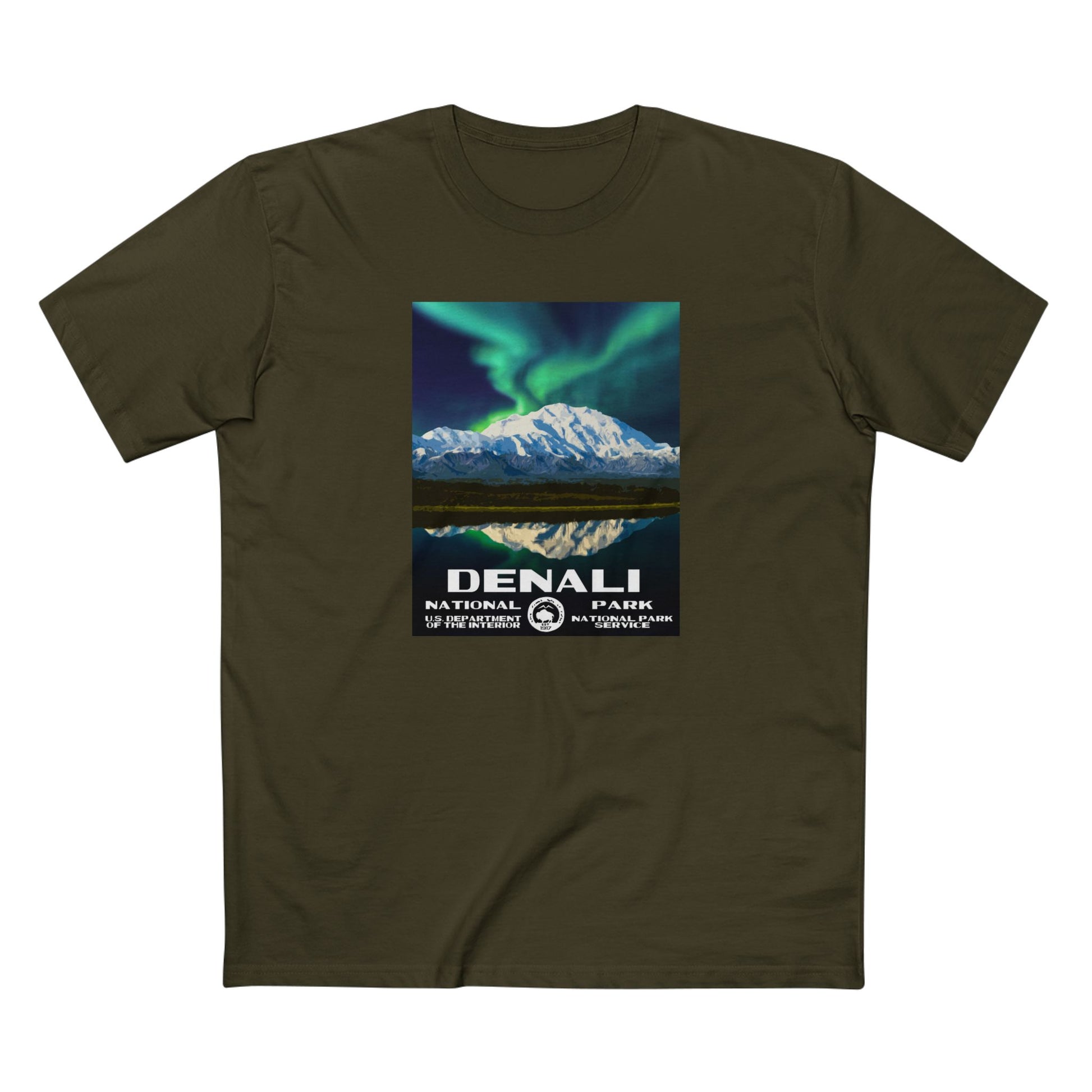 Denali National Park T-Shirt - WPA Design in Army