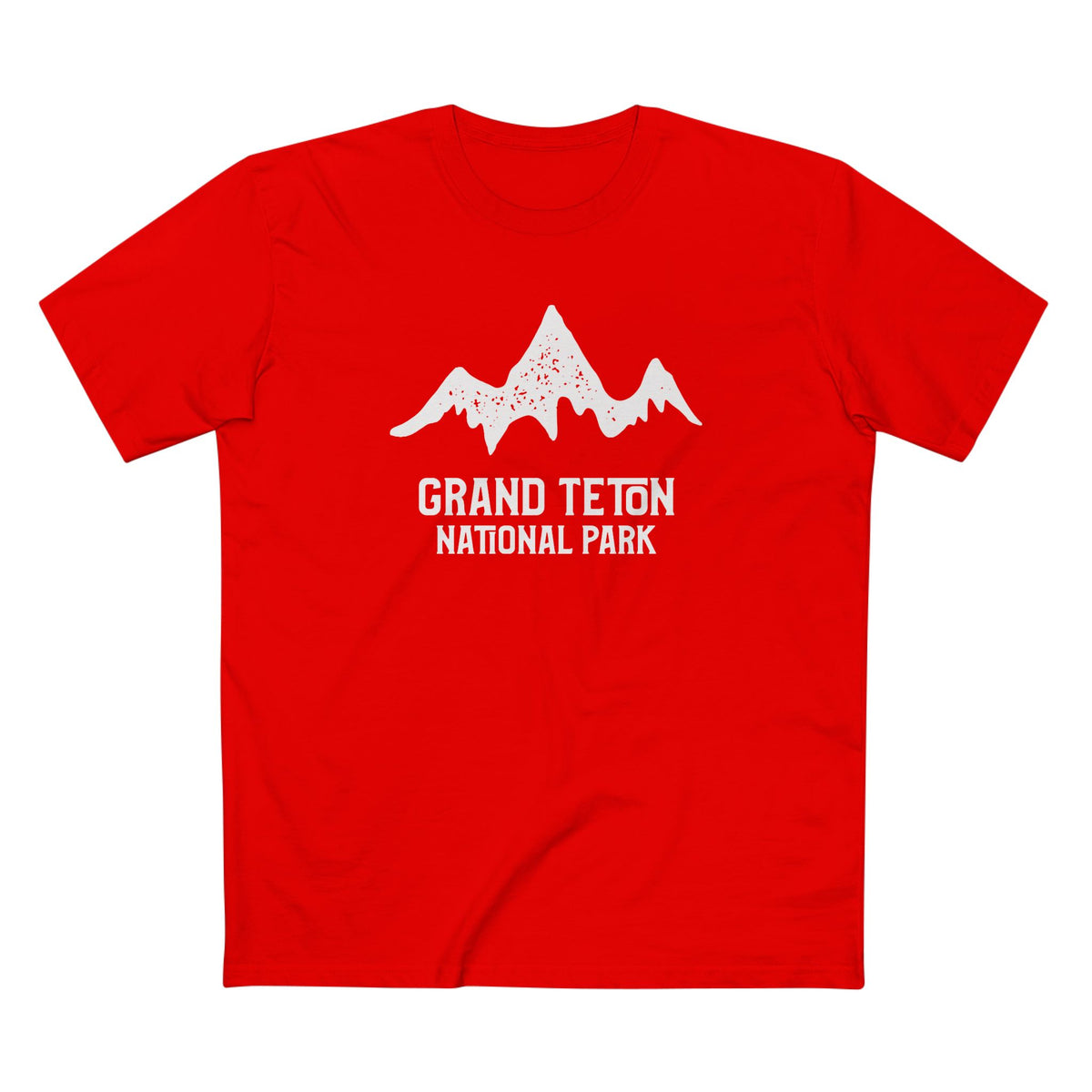 Grand Teton National Park T-Shirt - Mountain Stamp in Red
