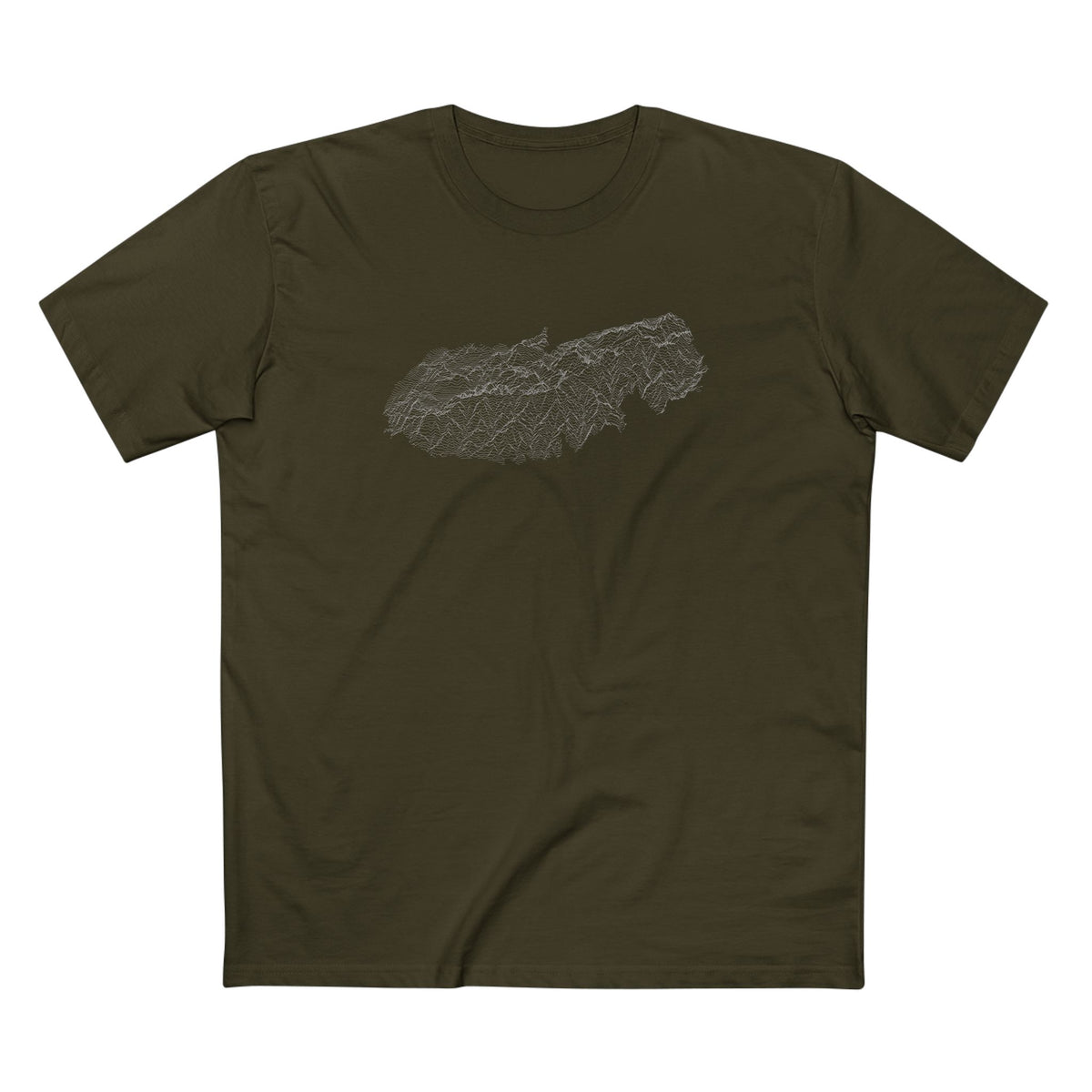 Great Smoky Mountains National Park T-Shirt - Topographical Lines in Army