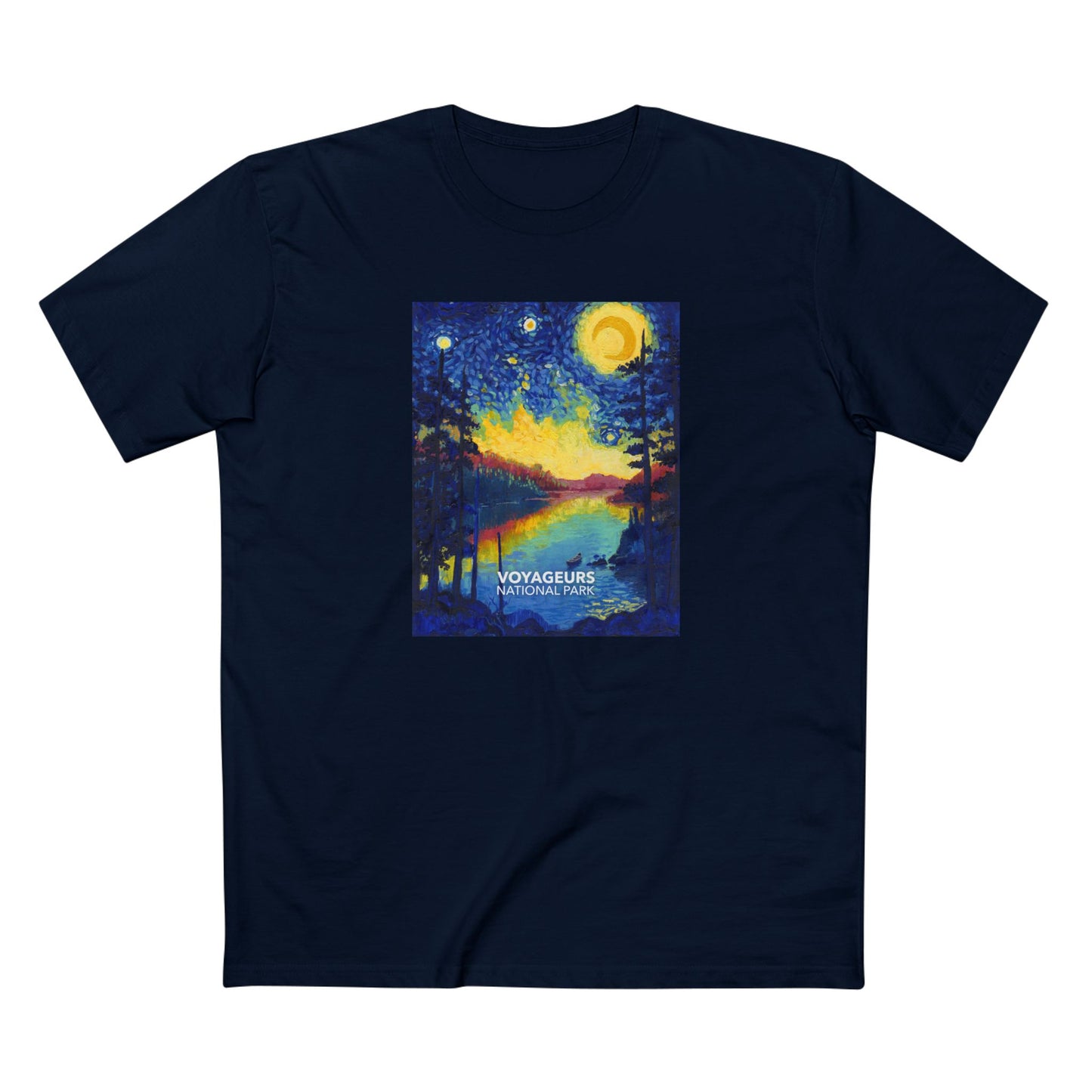 Voyageurs National Park T-Shirt - The Starry Night in Navy
