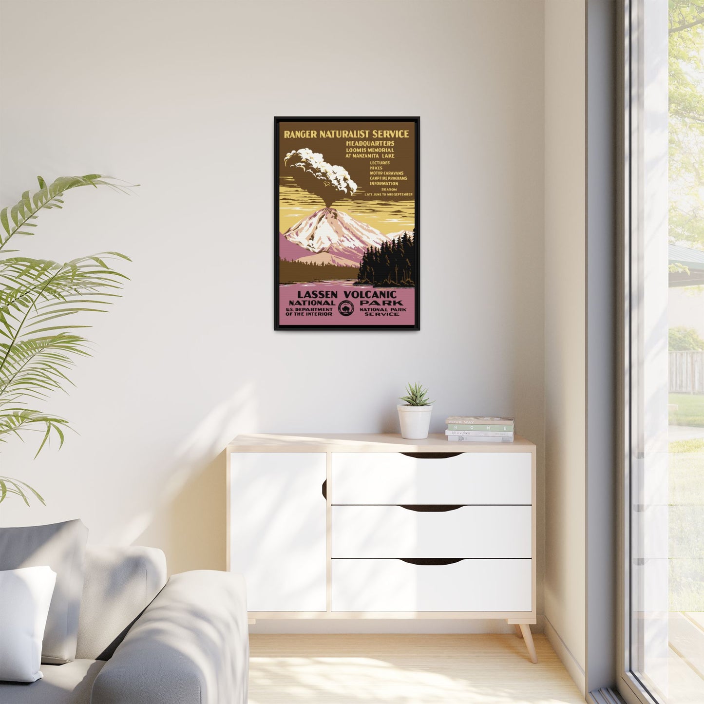 Lassen Volcanic National Park Framed Canvas - WPA Poster