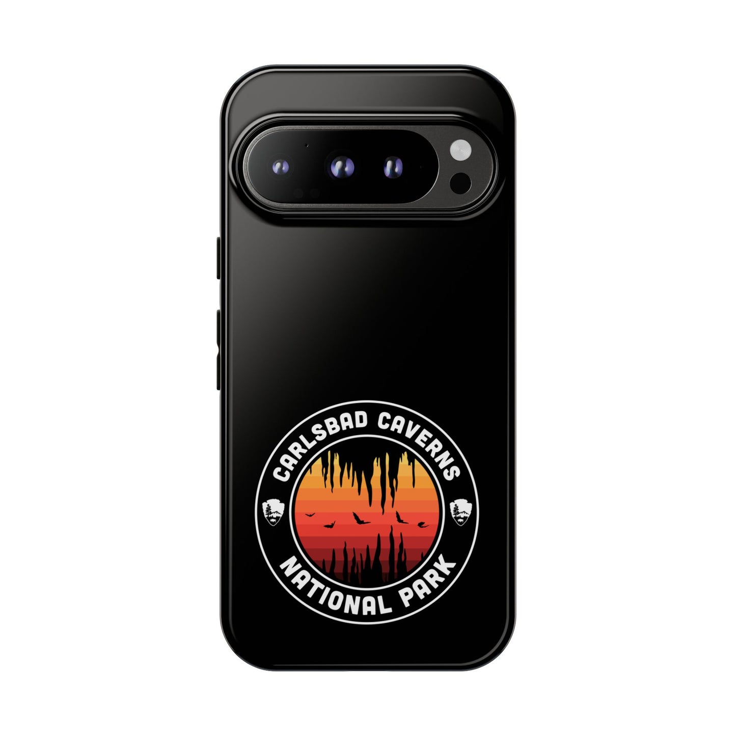 Carlsbad Caverns National Park Phone Case - Orange Round Emblem Design