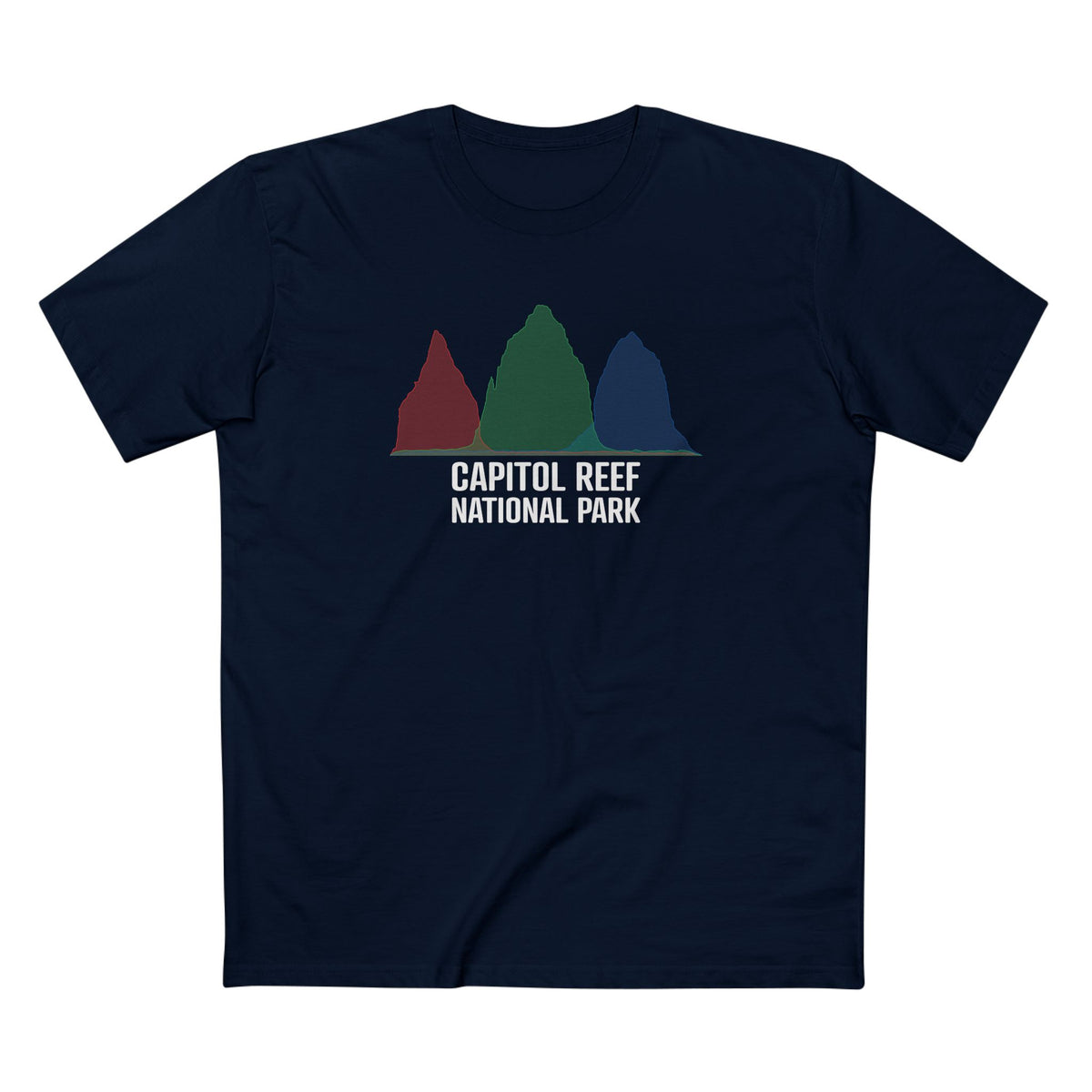 Capitol Reef National Park T-Shirt - Histogram Design in Navy