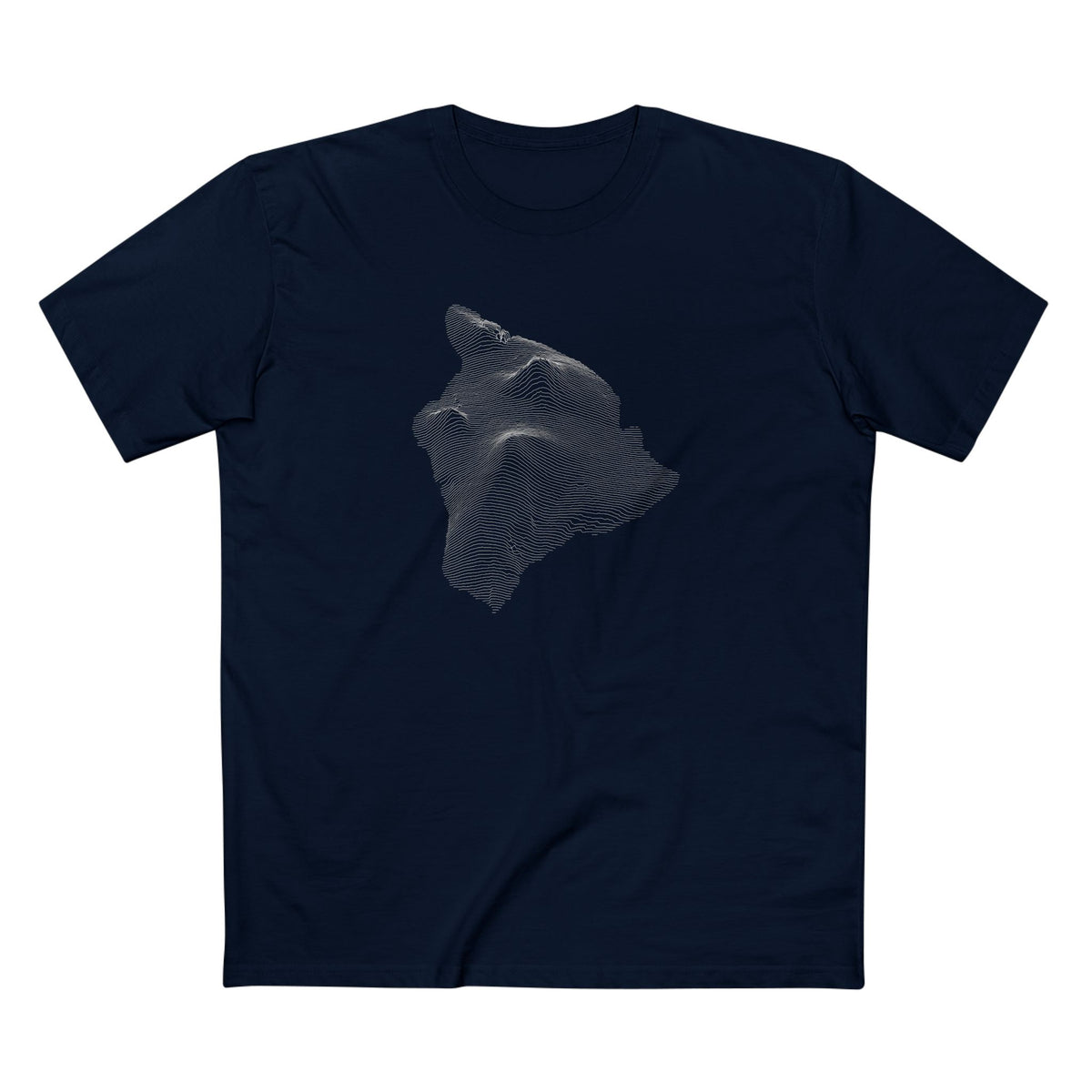 Hawai'i T-Shirt - Topographical Lines in Navy