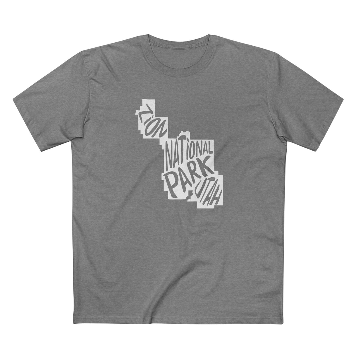 Zion National Park T-Shirt - Map in Athletic Heather