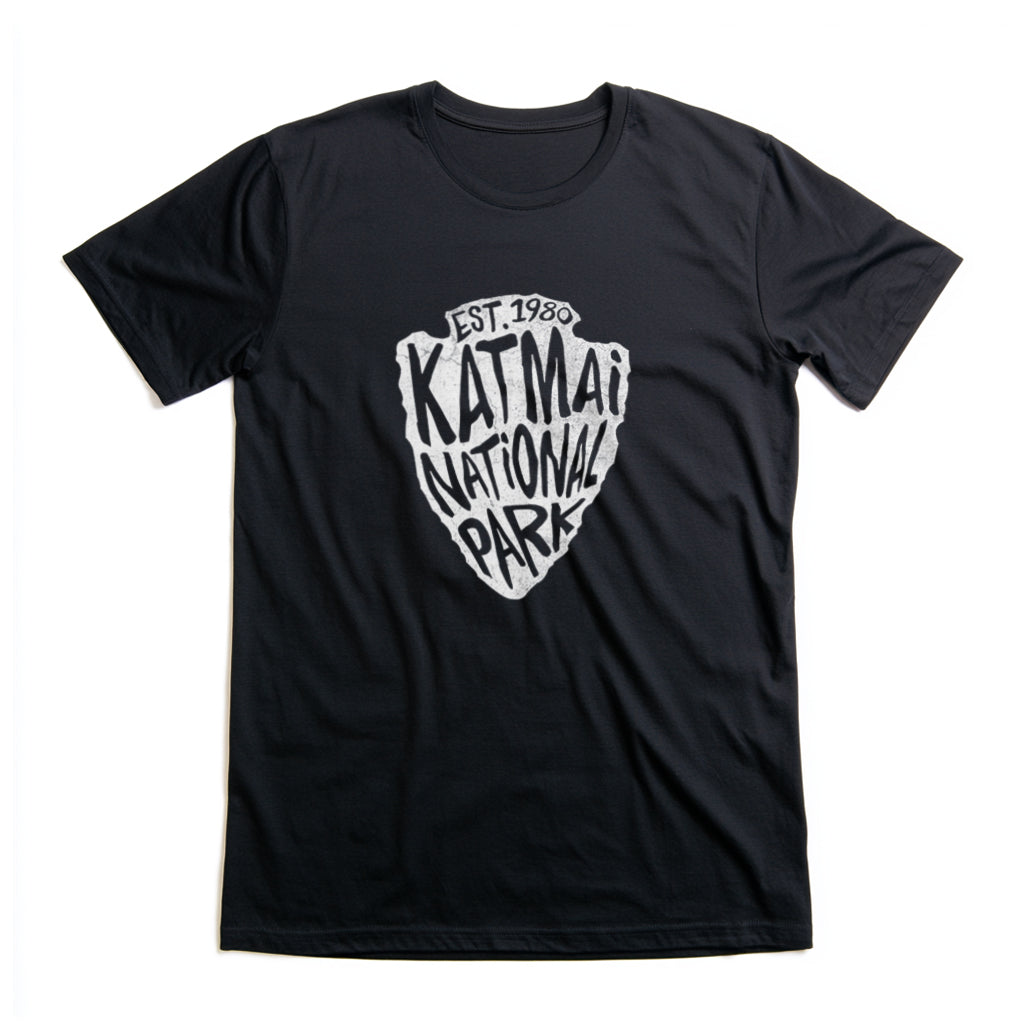 Katmai National Park T-Shirt - Arrowhead Design in Black