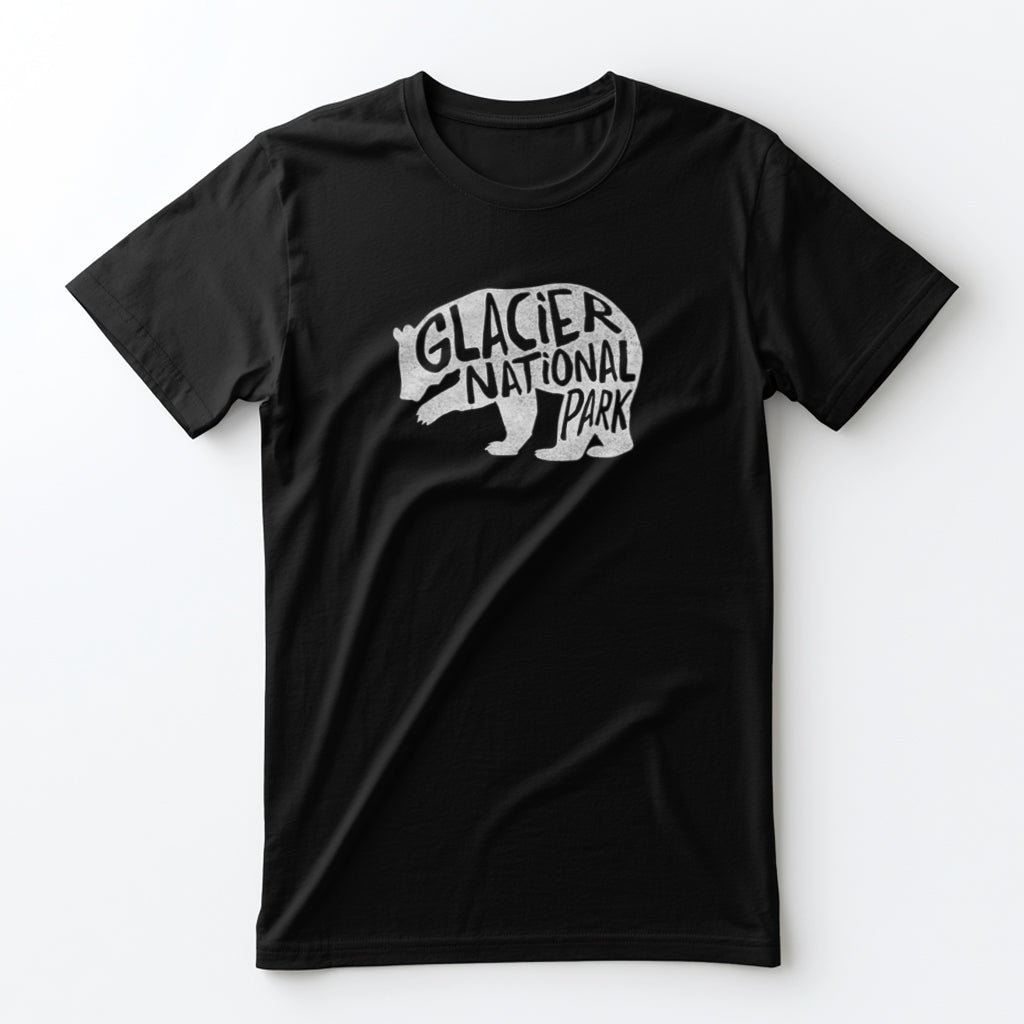 Glacier National Park T-Shirt - Grizzly Bear in Black