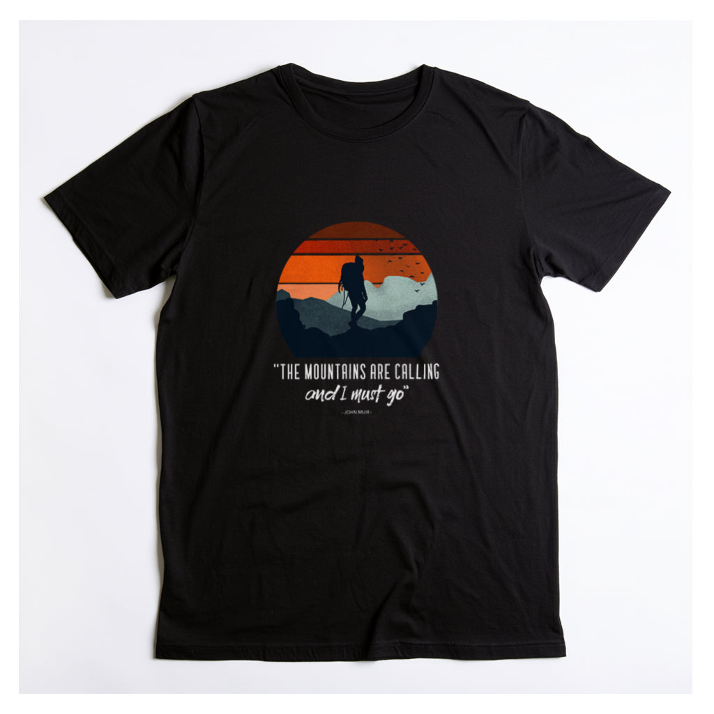 The Mountains are Calling and I Must Go T-Shirt in Black