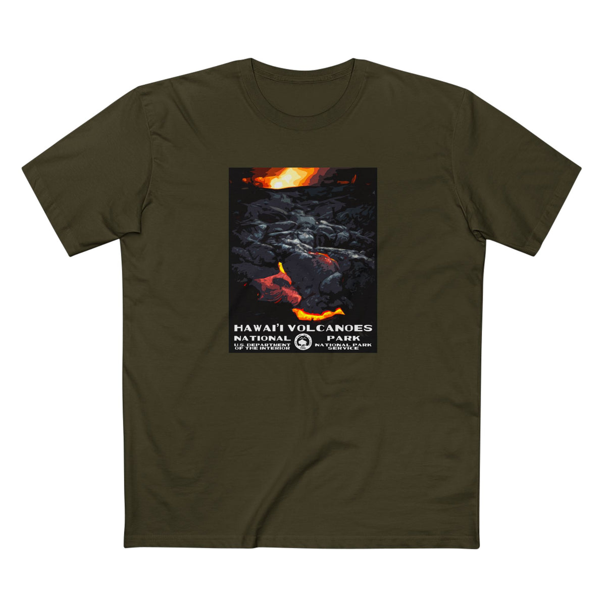 Hawai'i Volcanoes National Park T-Shirt in Army