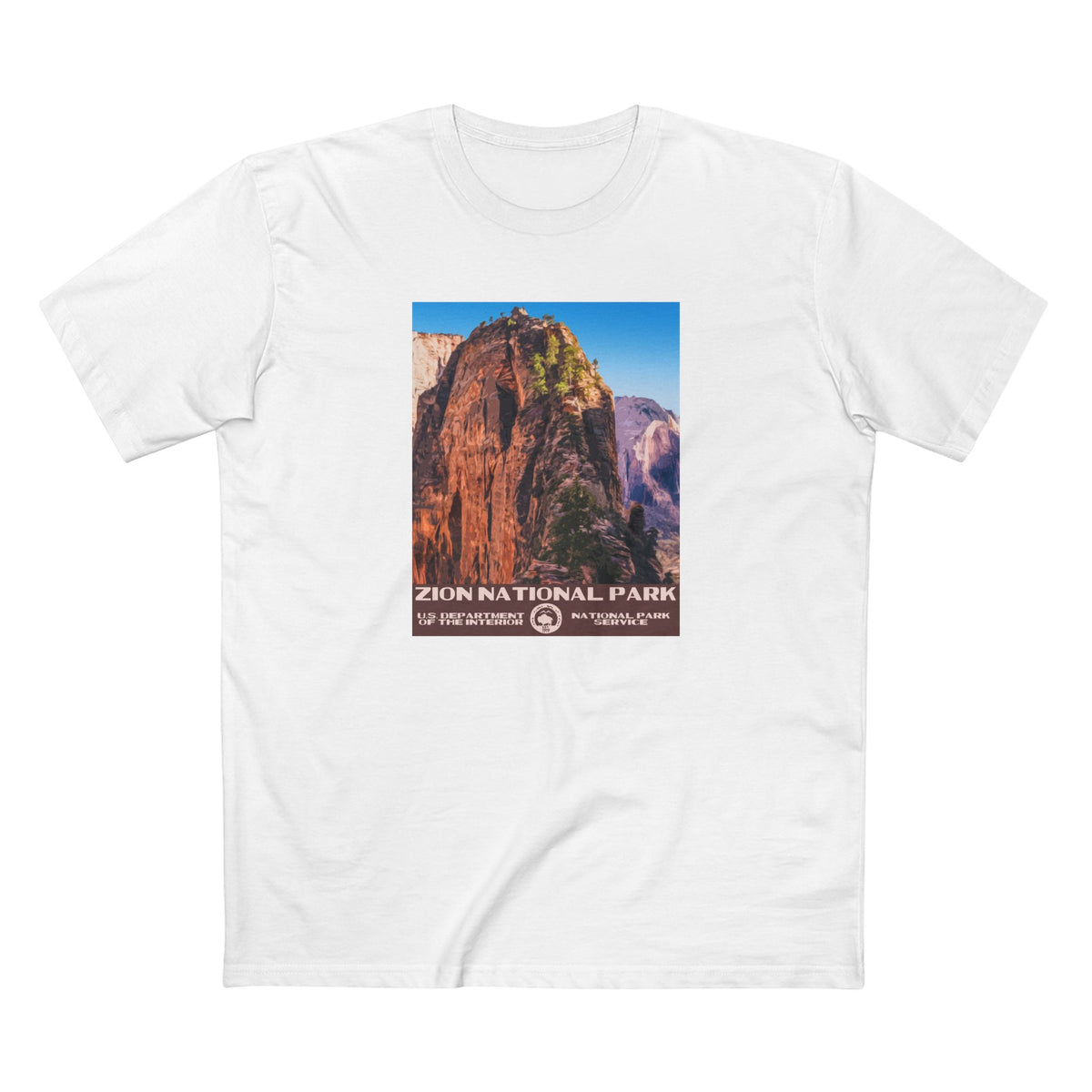 Zion National Park T-Shirt - Angel's Landing in White