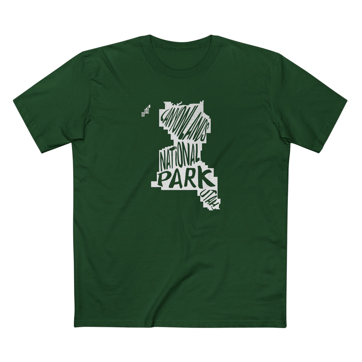 Canyonlands National Park T-Shirt - Map in Forest Green