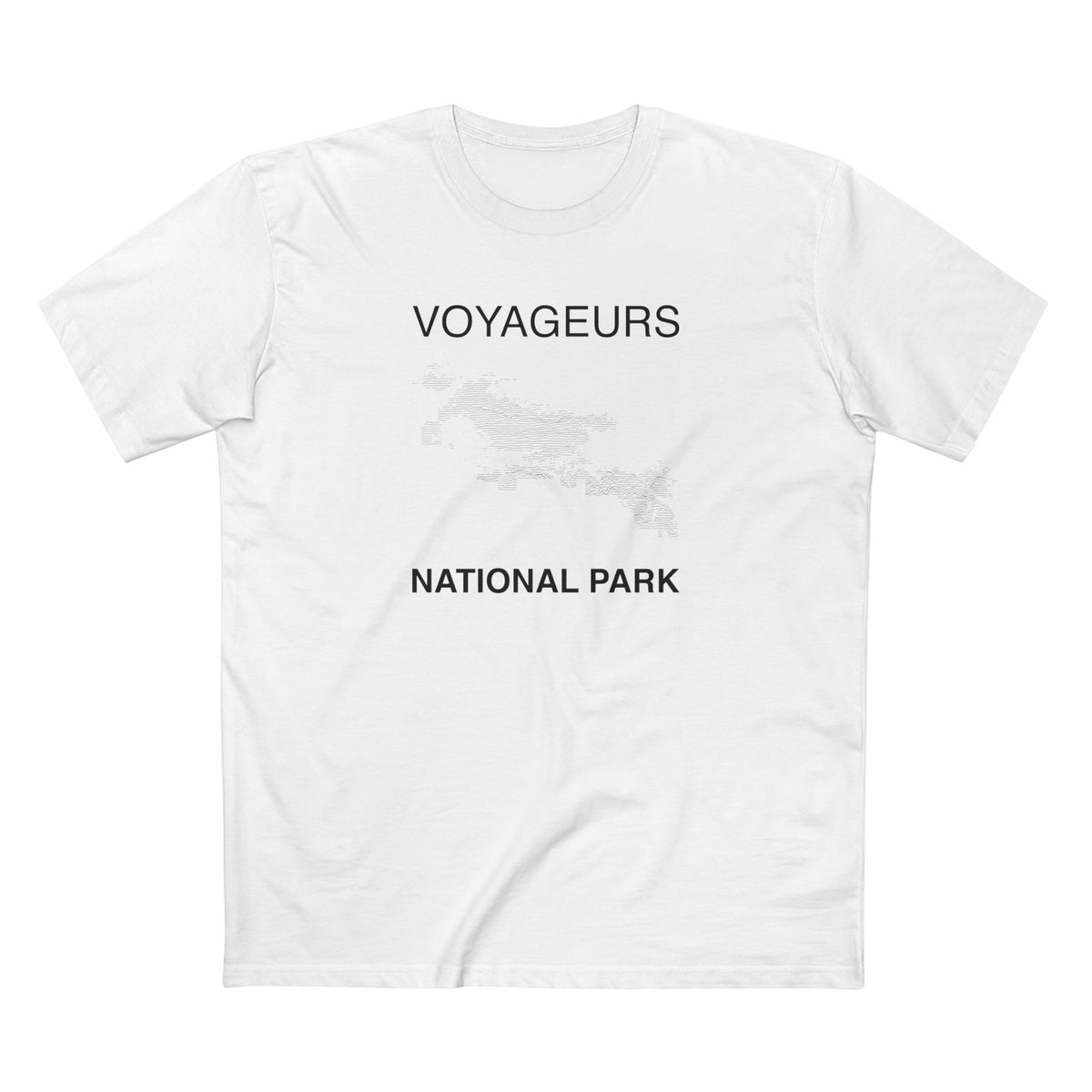 Voyageurs National Park T-Shirt Lines in White