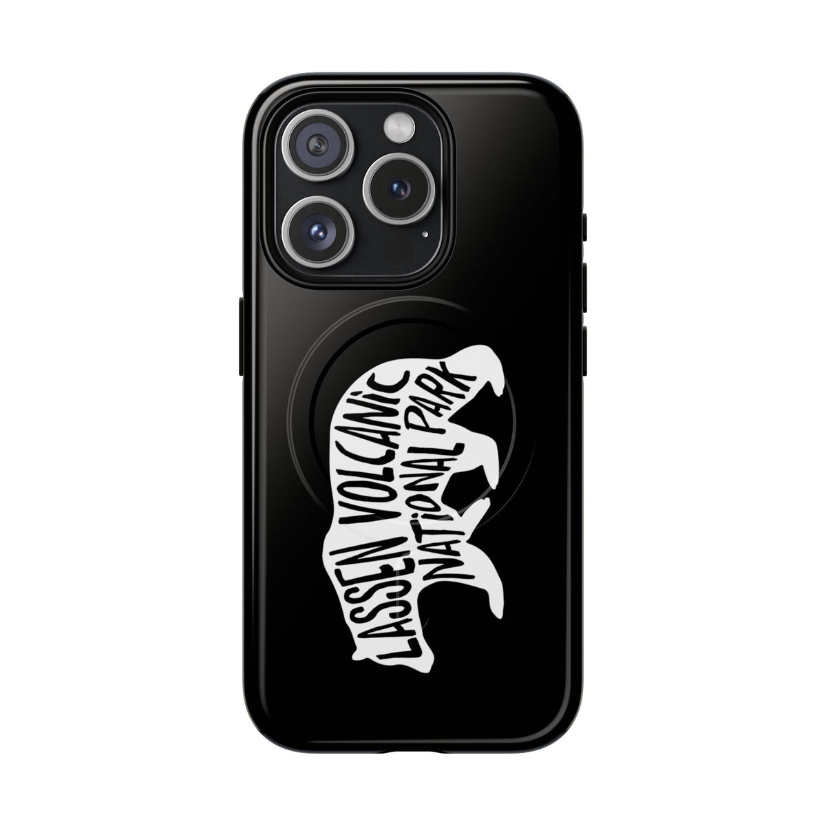 Lassen Volcanic National Park iPhone Case with MagSafe - Black Bear Design