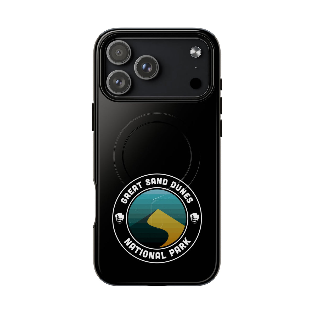 Great Sand Dunes National Park iPhone Case with MagSafe - Round Emblem Design