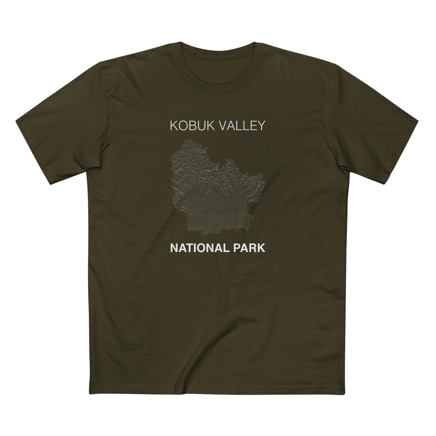 Kobuk Valley National Park T-Shirt Lines in Army