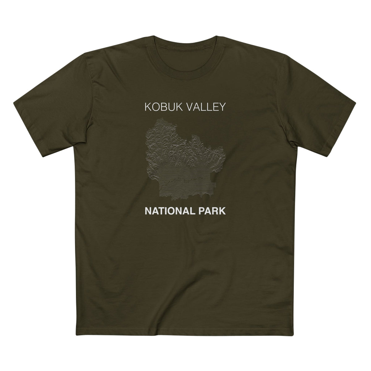 Kobuk Valley National Park T-Shirt Lines in Army