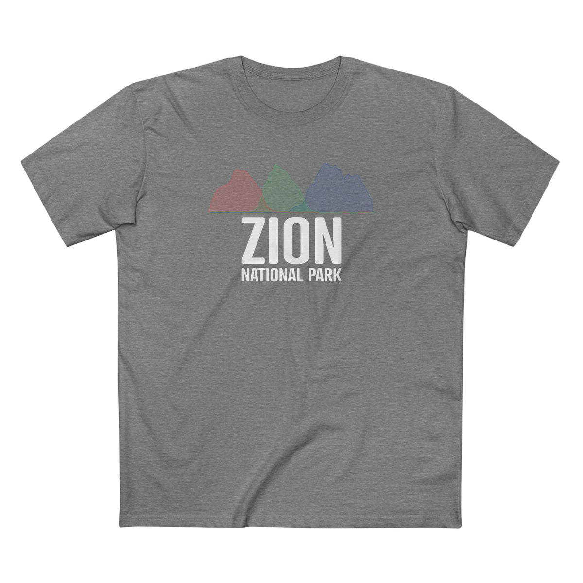 Zion National Park T-Shirt - Histogram Design in Athletic Heather