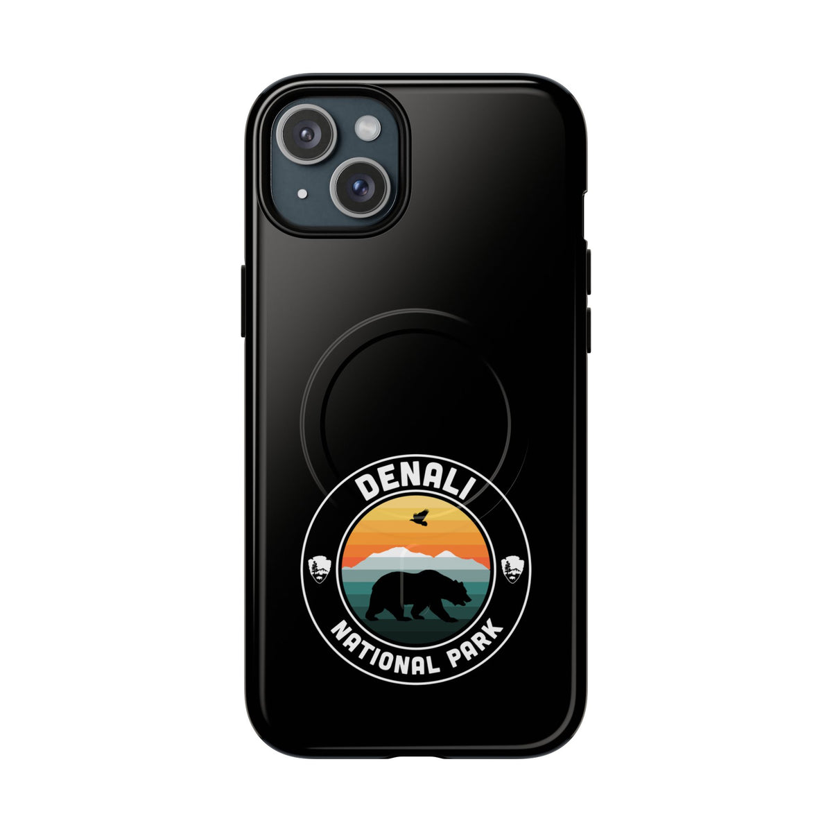 Denali National Park iPhone Case with MagSafe - Round Emblem Design