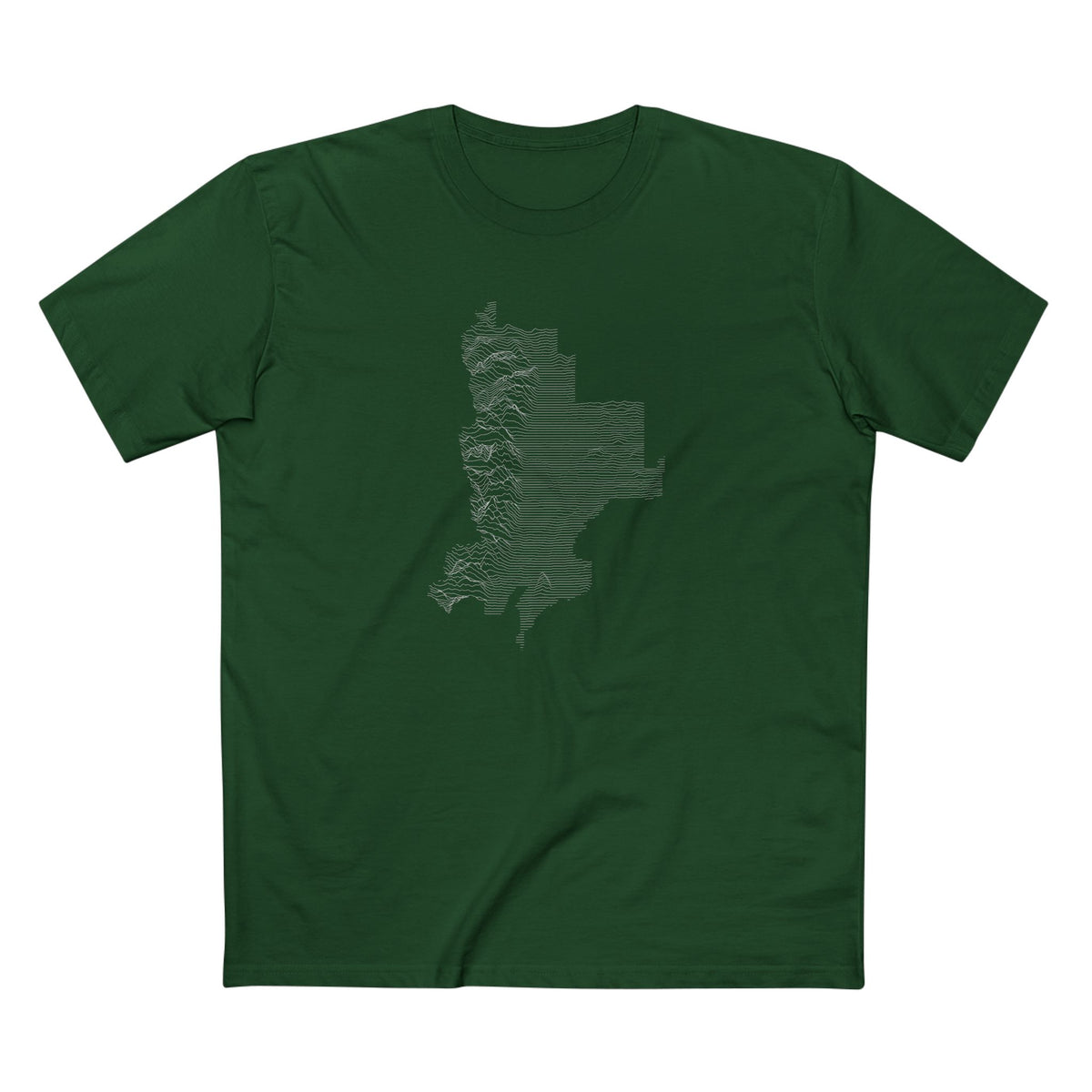 Grand Teton National Park T-Shirt - Topographical Lines in Forest Green