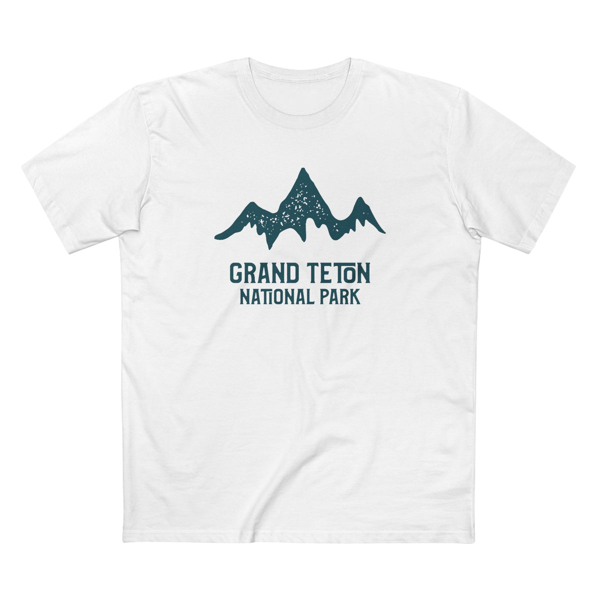Grand Teton National Park T-Shirt - Mountain Stamp in White