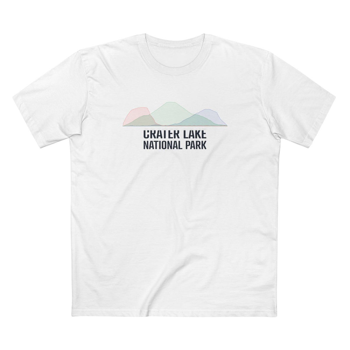 Crater Lake National Park T-Shirt - Histogram Design in White