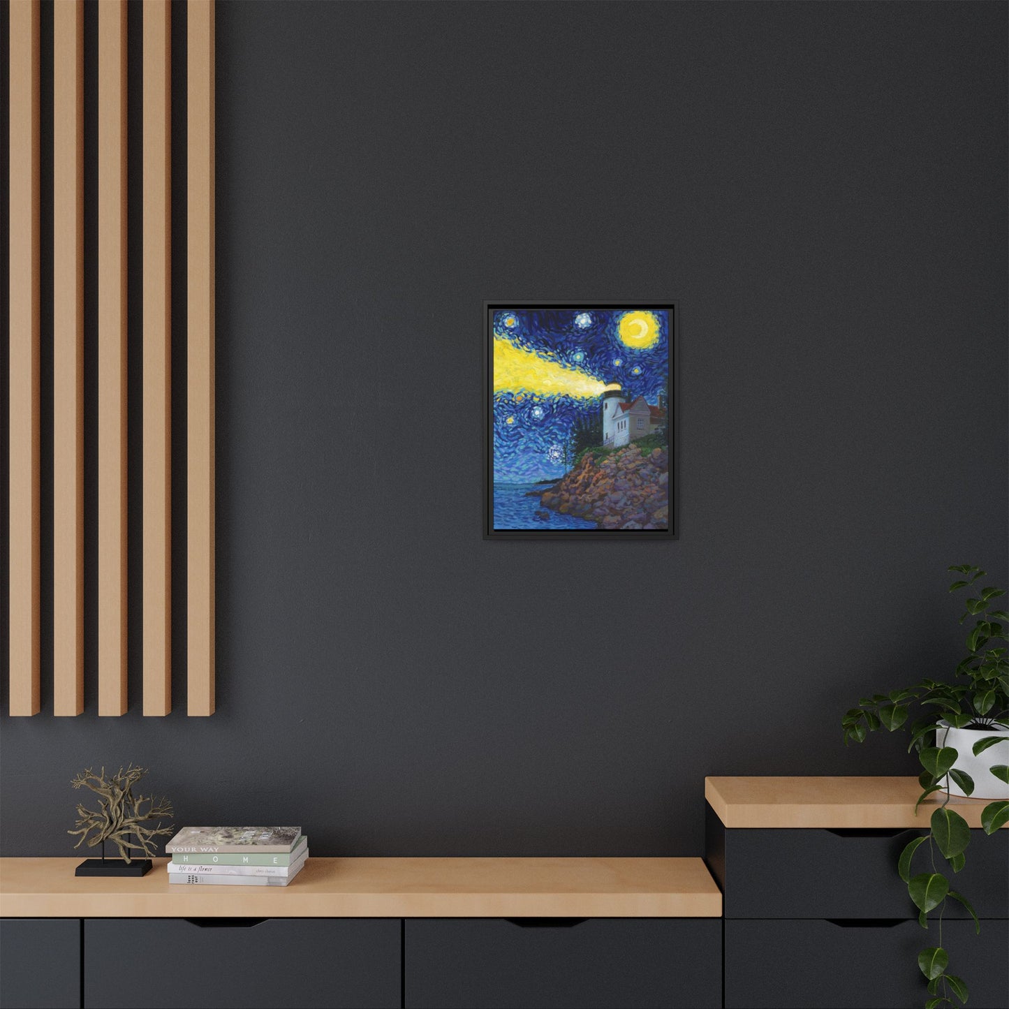 Acadia National Park Framed Canvas - The Starry Night