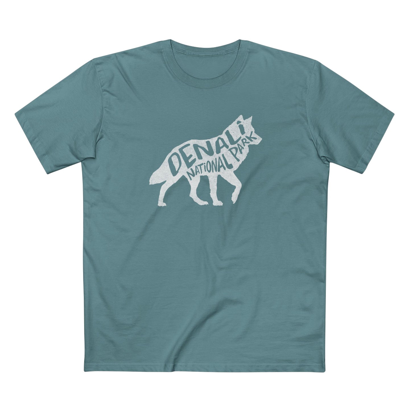 Denali National Park T-Shirt - Gray Wolf in Slate Blue