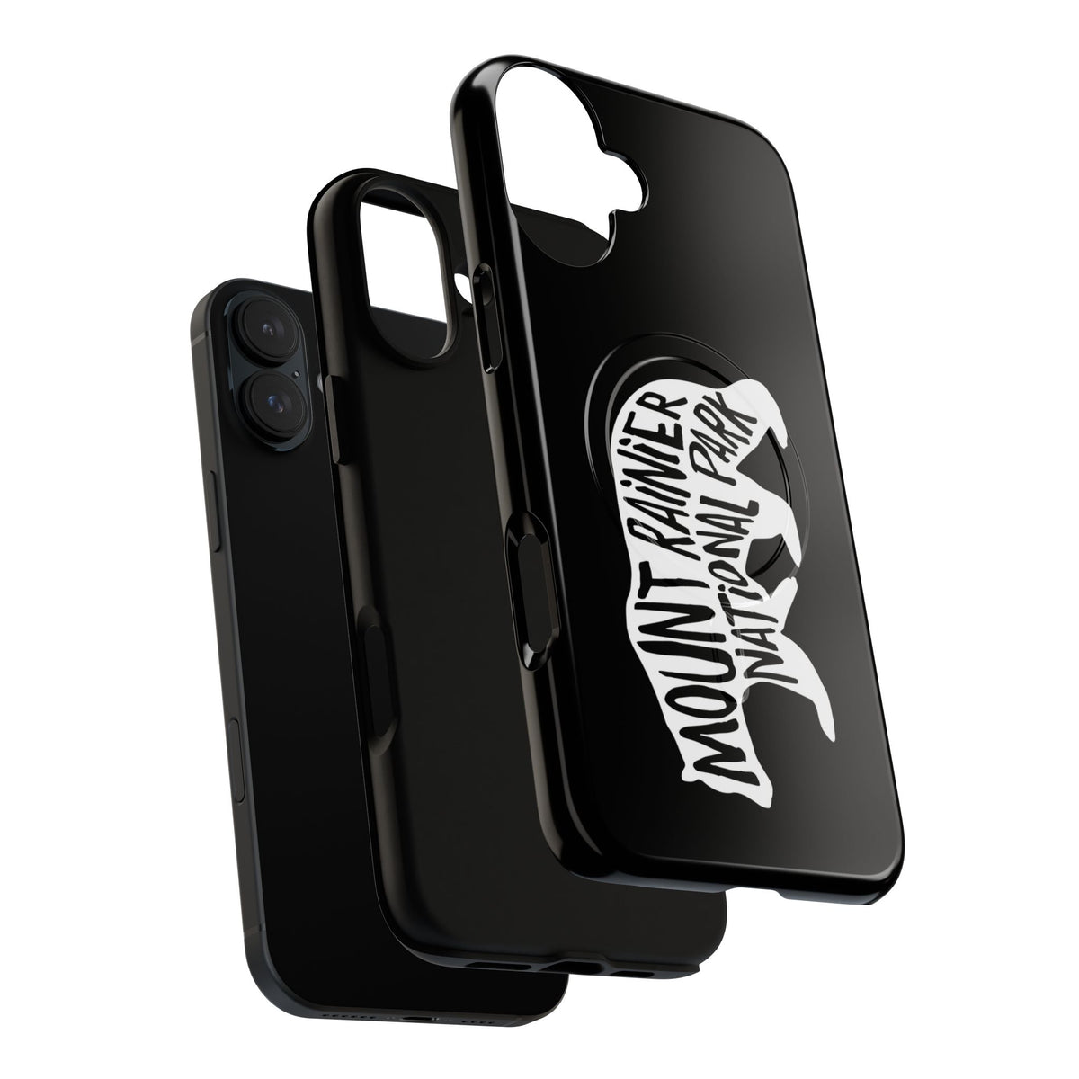 Mount Rainier National Park iPhone Case with MagSafe - Black Bear Design