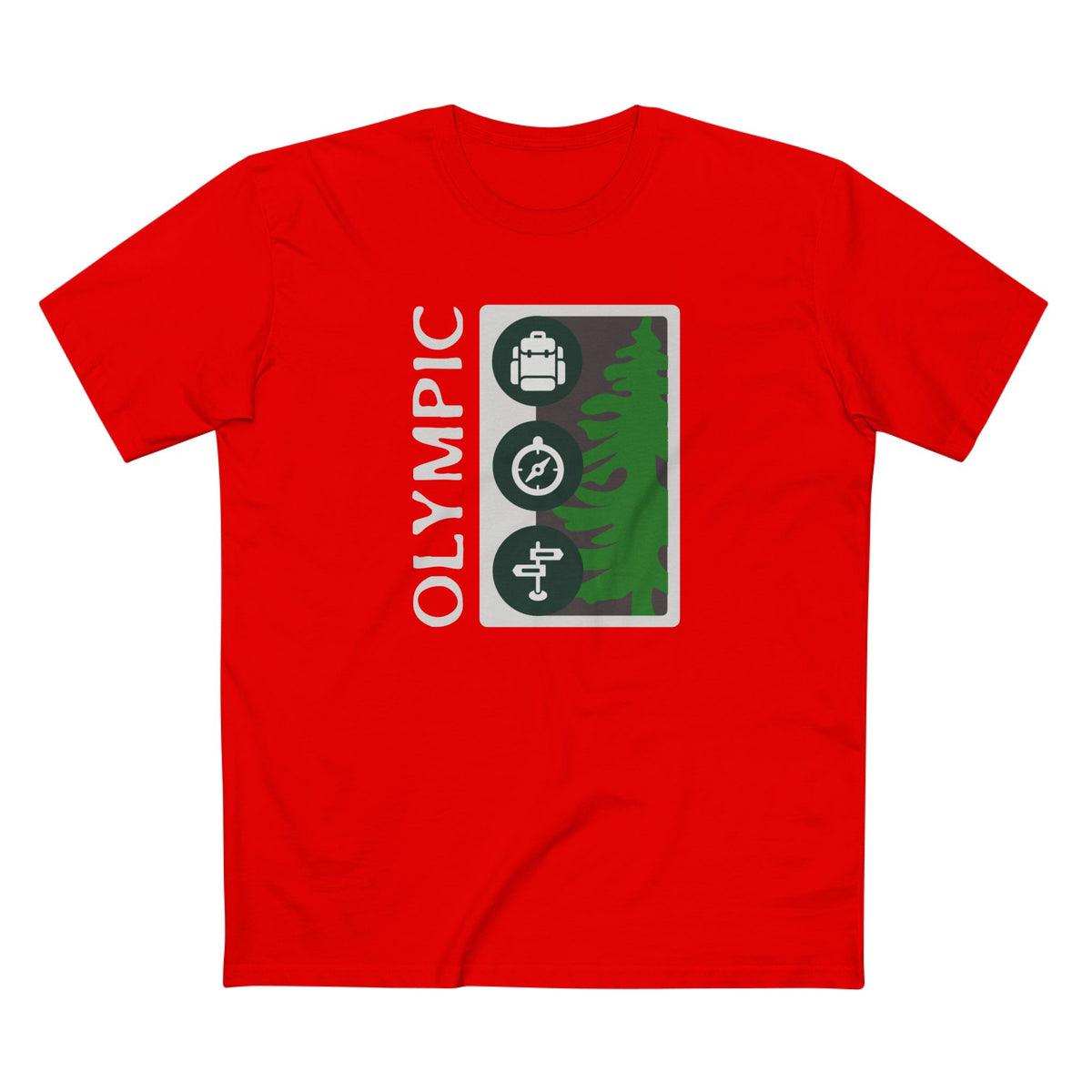 Olympic National Park T-Shirt Tree Graphic in Red