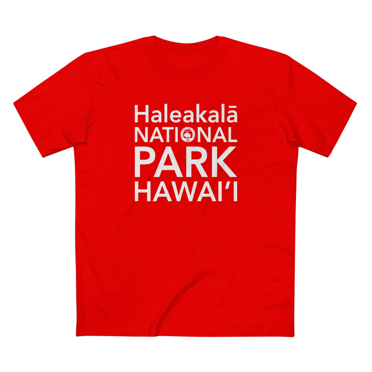 Haleakalā National Park T-Shirt Block Text in Red