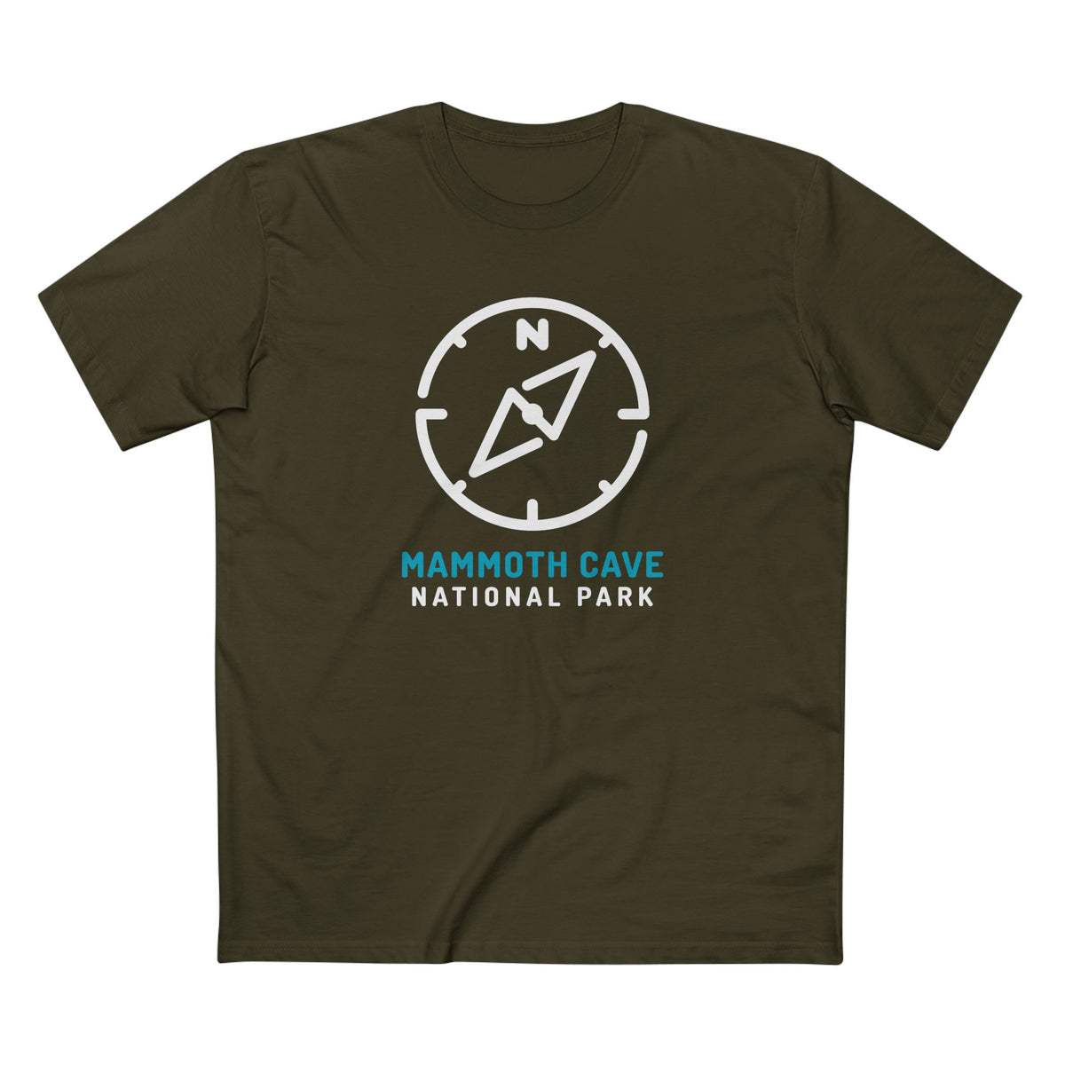 Mammoth Cave National Park T-Shirt Compass Design in Army
