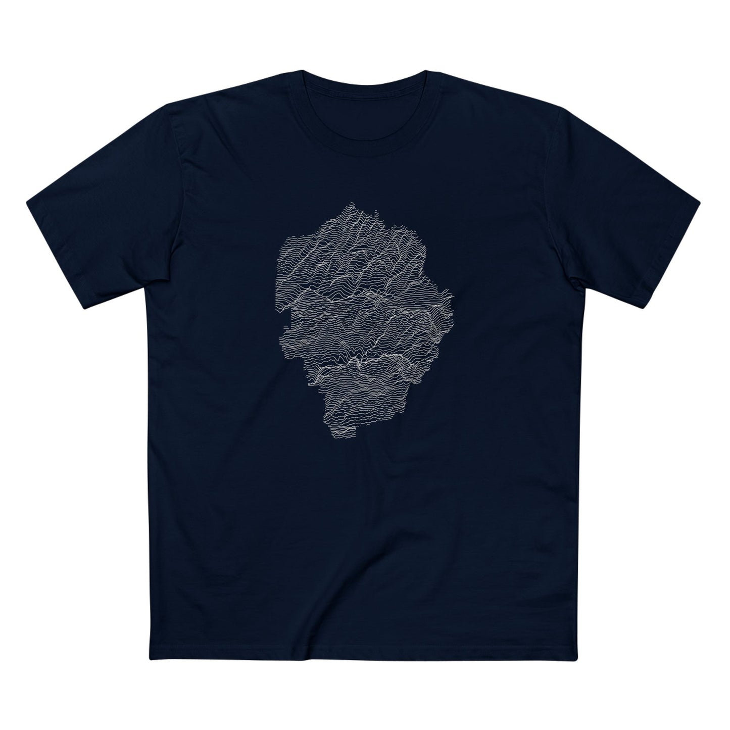 Yosemite National Park T-Shirt - Topographical Lines in Navy