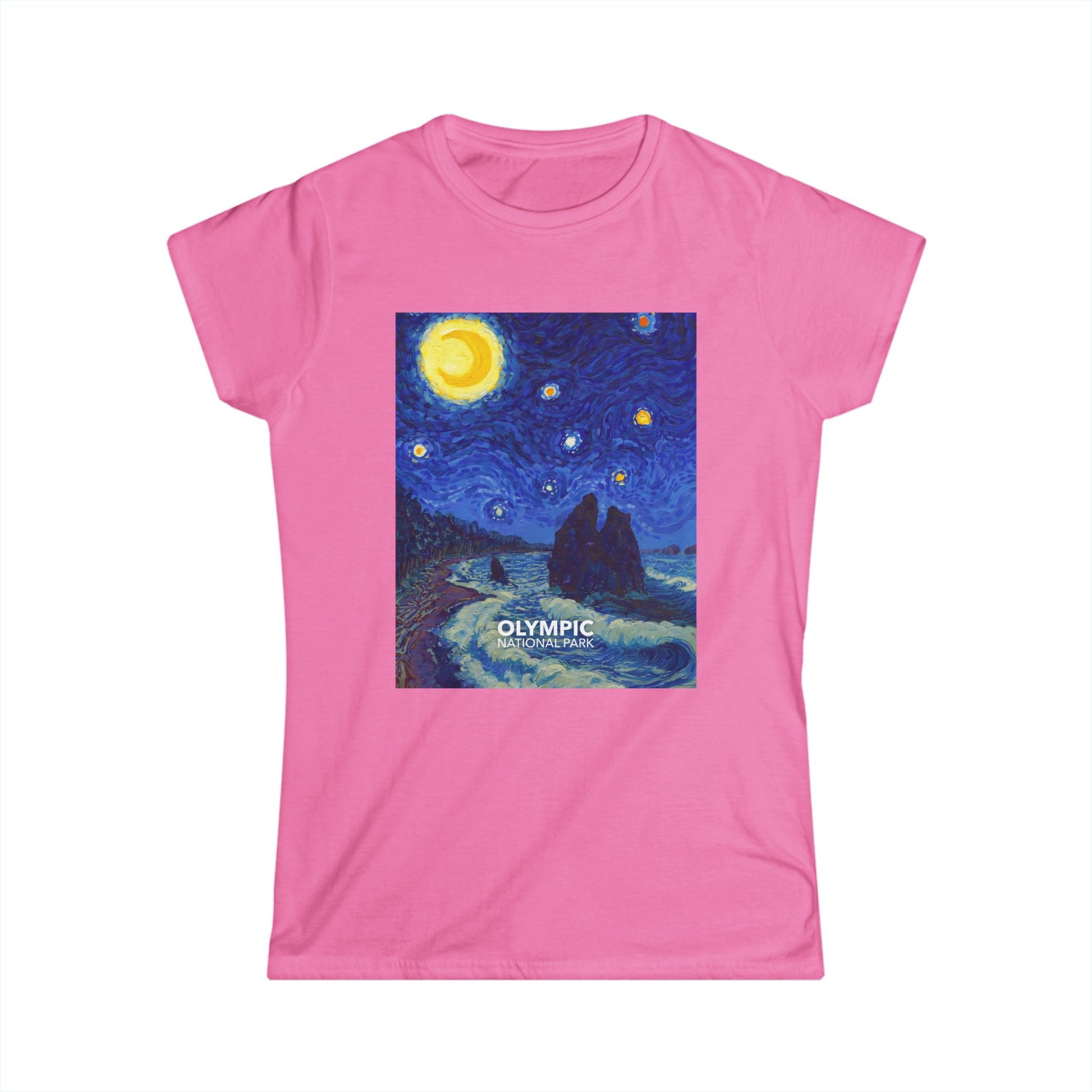 Olympic National Park T-Shirt - Women's Starry Night — Van Gogh ‘Starry Night’-style design — gallery image 6