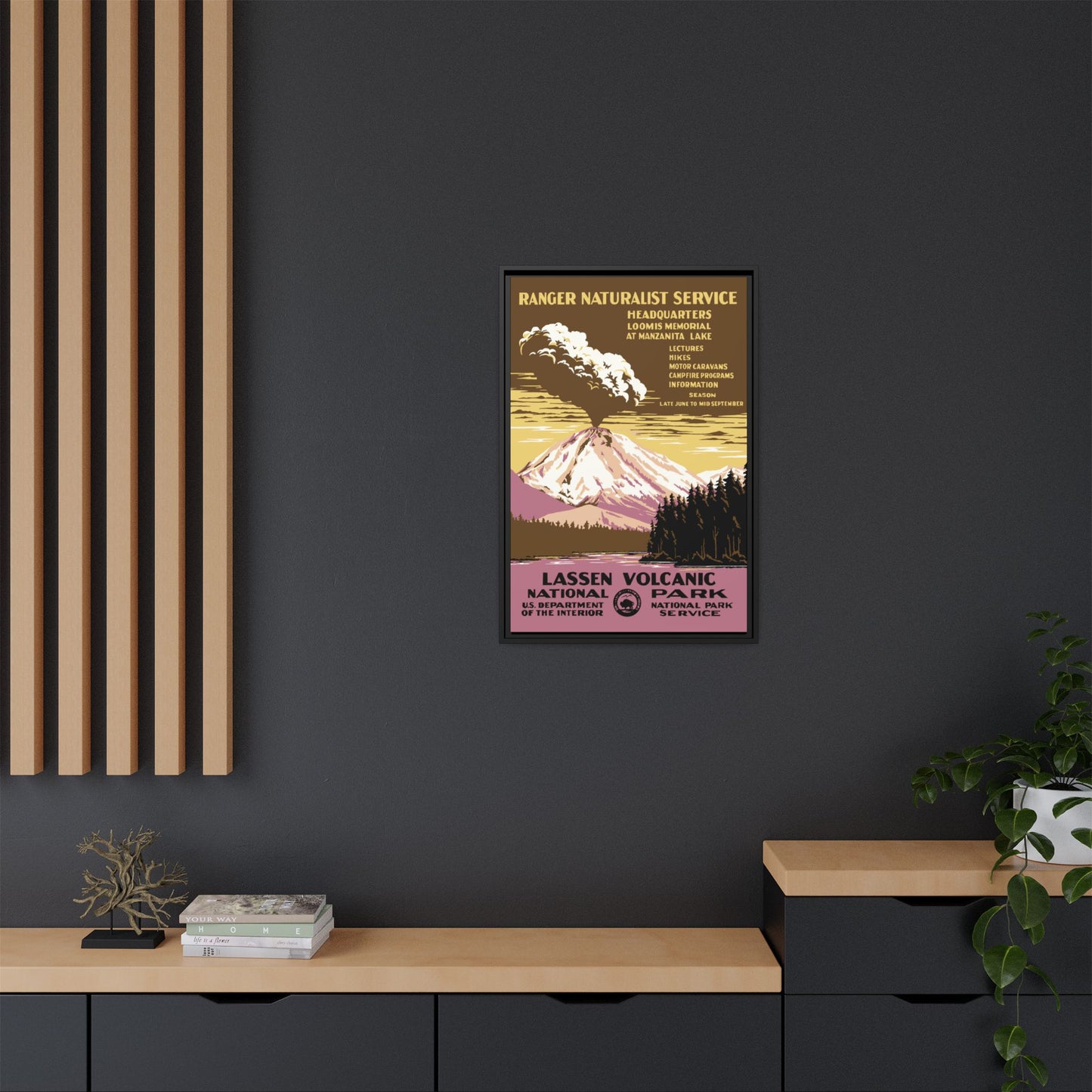 Lassen Volcanic National Park Framed Canvas - WPA Poster