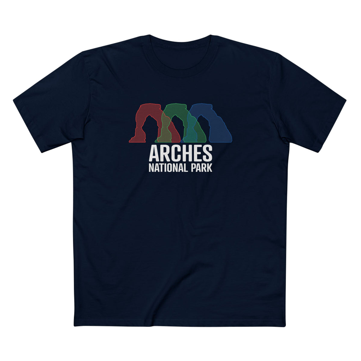 Arches National Park T-Shirt - Histogram Design in Navy