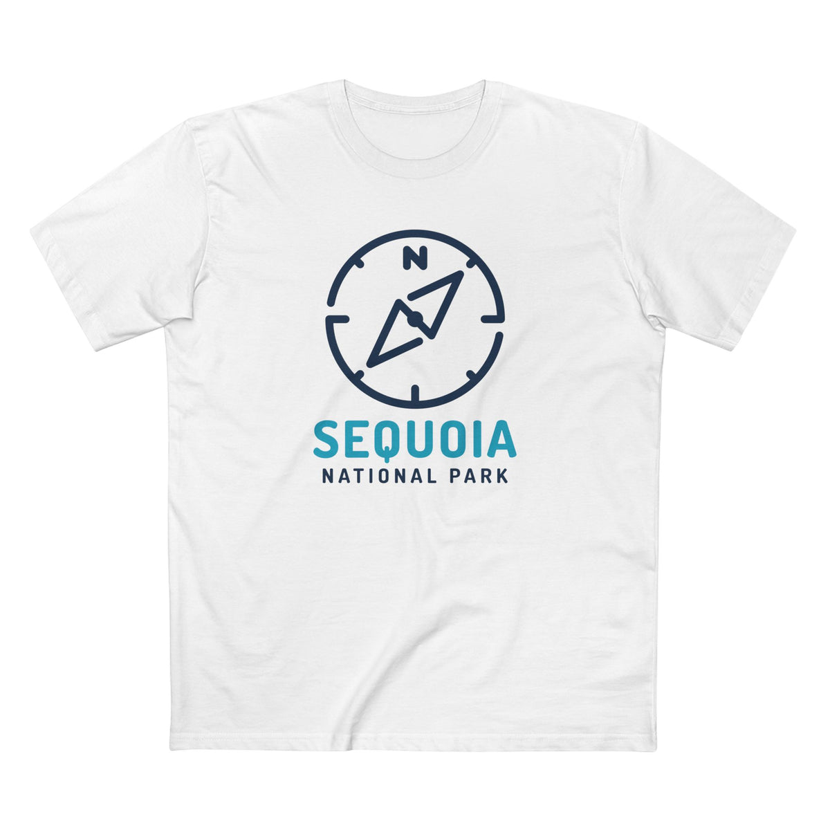 Sequoia National Park T-Shirt Compass Design in White