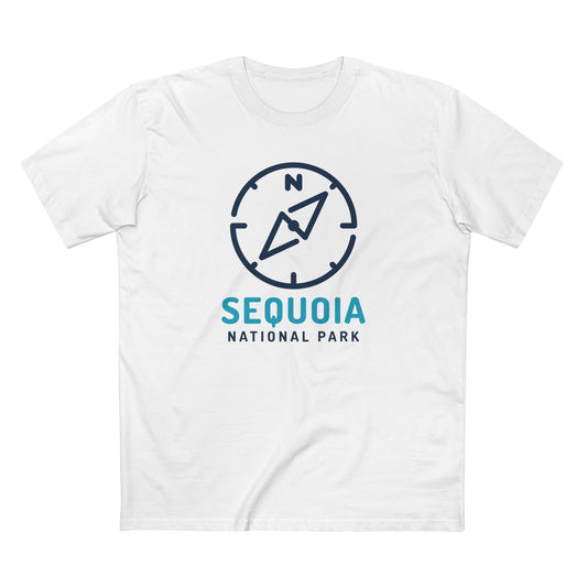 Sequoia National Park T-Shirt Compass Design in White