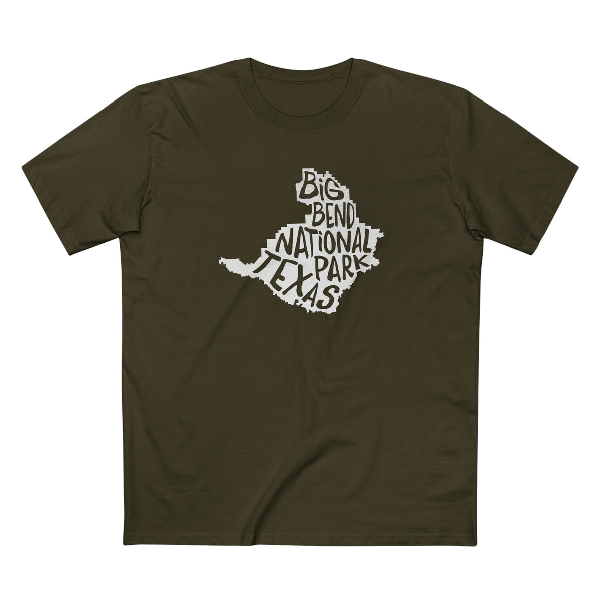 Big Bend National Park T-Shirt - Map in Army