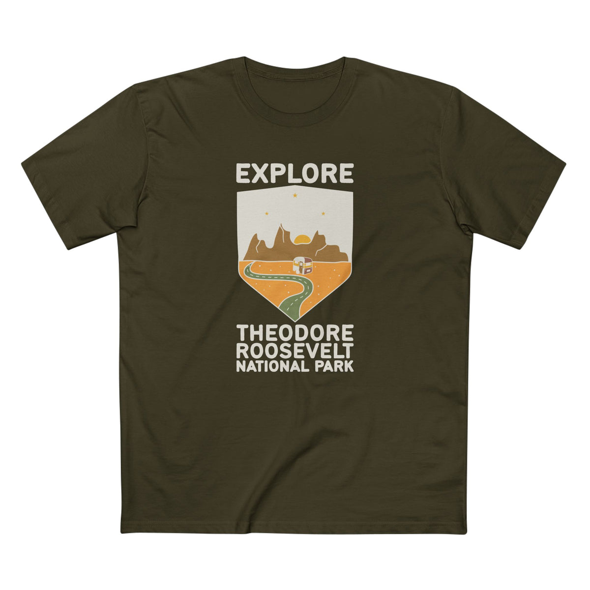 Theodore Roosevelt National Park T-Shirt - Explore Theodore Roosevelt in Army