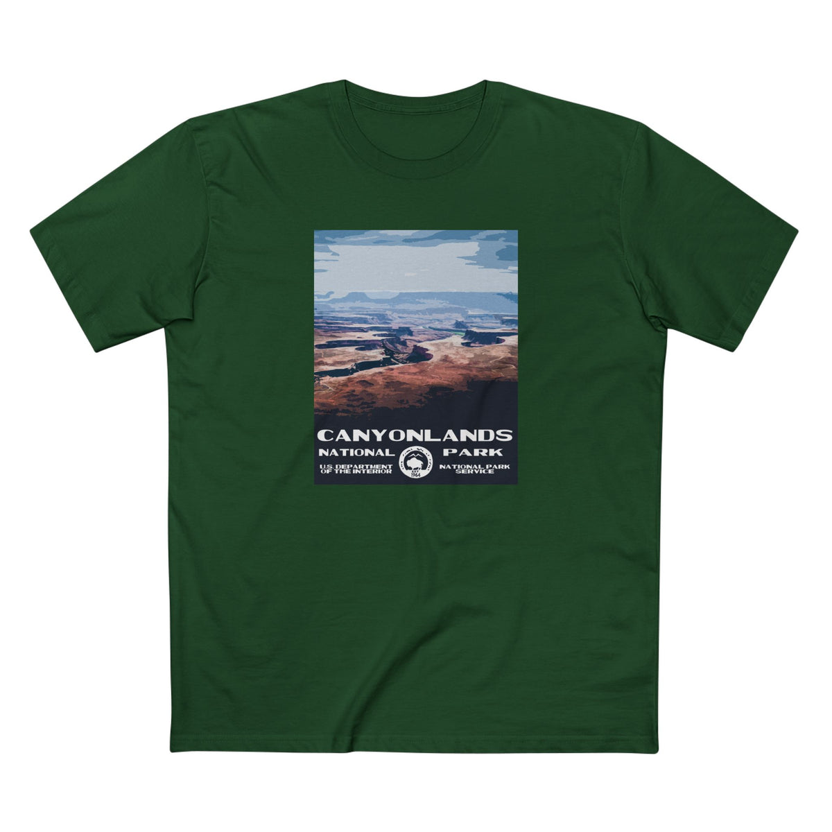 Canyonlands National Park T-Shirt - WPA Poster in Forest Green