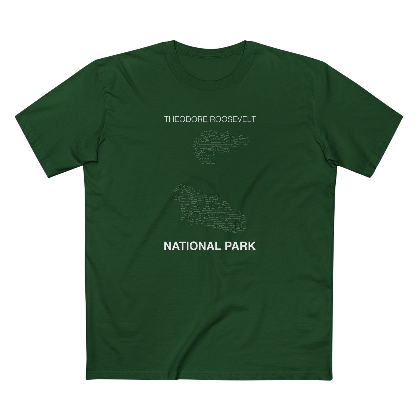 Theodore Roosevelt National Park T-Shirt Lines in Forest Green