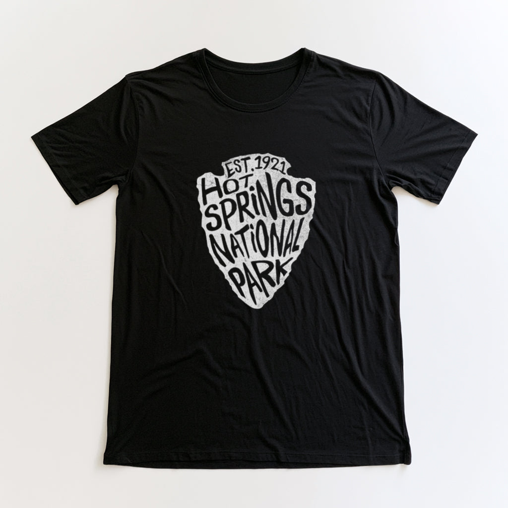 Hot Springs National Park T-Shirt - Arrowhead Design in Black